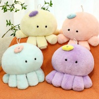 Boneka Gurita Bulat Lucu Kustom, Mainan Plushie Gurita Lembut dan Mengembang, Boneka Gurita Warna-warni untuk Dekorasi Sofa Rumah dan Anak-anak