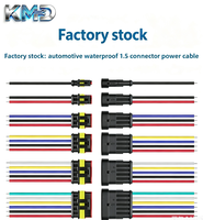 Kit Modifikasi Kabel Otomotif Seri 15 1P6P Soket Lampu Ambient Jaket PVC Tahan Air 0.1m Kabel Konduktor 1.5mm Male/Female