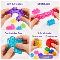 Jouet de blocs emboîtables souples transparents style gomme, briques de construction anti-stress, ensemble de jeu