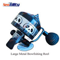 Grand moulinet métallique pour la pêche à l'arc (slingshot et arc à poulies), moulinet pour fléchettes de pêche, moulinet baitcasting