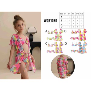 Costume da bagno intero HJD blu verde floreale modellante contenitivo per ragazze taglie 4, 6, 8, 10, 12, 14 - Product Image 3