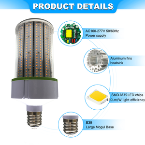 E26 E27 E39 EX39 E40 100W 125W 150W 200W 250W 300W LED Iluminación de área de calle Bombilla de maíz fuente de luz - Product Image 4