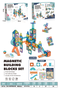 Juego de bloques de construcción magnéticos con pista, bola, pegatinas, ventana colorida, juguete educativo para niños, fábrica de regalos al por mayor - Product Image 4