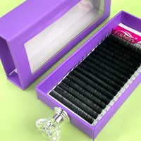 Ekstensi Bulu Mata Pribadi Logo Sendiri Matte Black Faux Mink Velvet Cashmere Volume Lashes Korea PBT 8mmCC