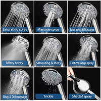 Pomme de douche puissante avec filtre à eau de douche à 15 étages, support de tuyau, haute pression, 9 modes de pulvérisation, pomme de douche à main avec filtre