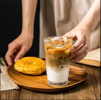 Nouveau style, vente chaude, tasse à café glacé personnalisée, vente en gros, verre transparent, tasse à eau, impression de lettres, tasses à lait, jus
