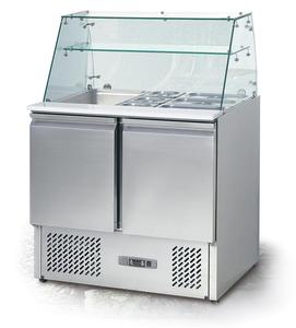 Mesa refrigerada comercial para preparación <span class=keywords><strong>de</strong></span> sándwiches y ensaladas con exhibidor - Product Image 1