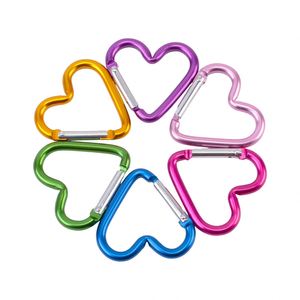 Heart Shape Carabiner <b>Clip</b> - Aluminum Alloy Mini Keychain <b>Hook</b> DIY Bag <b>Clip</b> Pendant Accessory - Product Image 1