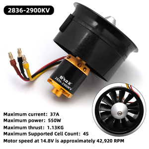 Ventilateur à conduit électrique (<span class=keywords><strong>EDF</strong></span>) RCXAZ 50~120mm à 12 pales, moteur brushless outrunner 2627 2836 3748 F5075 4S//5S/<span class=keywords><strong>6S</strong></span>/10S, groupe d'alimentation <span class=keywords><strong>EDF</strong></span> pour RC - Product Image 5