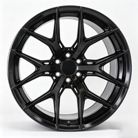 Jantes forgées noires concaves profondes pour voiture de course 18 24 6x139.7/6x130 5x120 à rayons multiples en alliage d'aluminium, jantes personnalisées pour Mustang