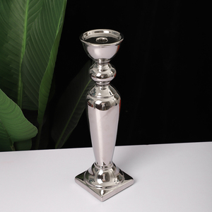 Wholesale modern <strong>silver</strong> plating candle holder home decor Christmas ceramic <strong>candlestick</strong> - Product Image 3
