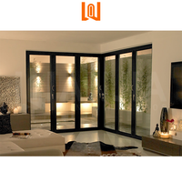 Nouveau design portes pliantes en verre d'aluminium à rupture thermique villa portes d'angle coulissantes en aluminium à l'épreuve des ouragans