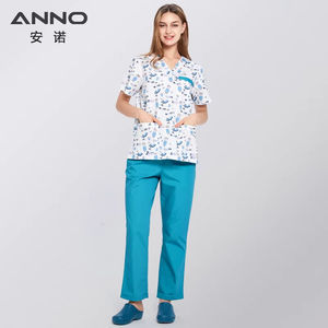 Uniforme Sanitario Estampado Anno de Manga Corta para Hospital Veterinario, Clínica Dental, Ropa de Cuidado, Camiseta - Product Image 4