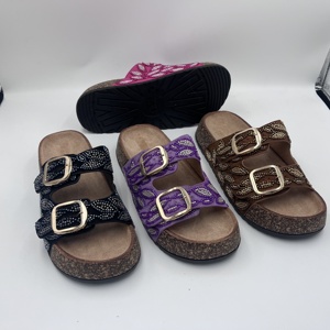Sandali con Zeppa Viola Bohemien con Perline, Fatti a Mano, Floreali, con Doppia Fibbia, Platform, da Donna - Product Image 6