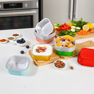 Mini Cake Cups <strong>Disposable</strong> Aluminum Foil Container with Lids <strong>Dessert</strong> Foil Brownie Baking Cups Cupcake Liners Small Cake <strong>Trays</strong> - Product Image 6