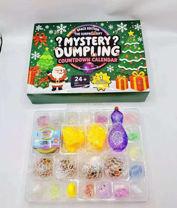 Nuevo Calendario de Adviento con Cuenta Regresiva para Navidad, Juguete Antiestrés de Material PU con Forma de Dumpling, 8.5cm, Caja Sorpresa - Product Image 1