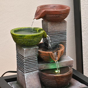 Décoration Intérieure <span class=keywords><strong>Fontaine</strong></span> <span class=keywords><strong>à</strong></span> <span class=keywords><strong>Eau</strong></span> de Table en Résine Naturelle Feng Shui pour Bureau, Maison et Chambre - Product Image 4