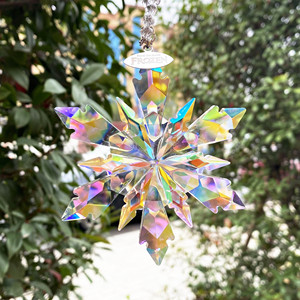 Flocon de neige en cristal arc-en-ciel congelé pour ornement suspendu de sapin de Noël - Product Image 6