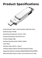 Nouvelle clé USB 3.0 Type-C double OTG 64-256 Go en métal, logo personnalisé, vente en gros, OEM, BOM fixe, garantie 2 ans