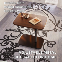 Petite table d'appoint en métal à hauteur réglable, table relevable pour canapé, table de chevet, étagère de rangement pour ordinateur, pour chambre, balcon, salon