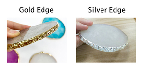 Personalised <strong>Crystal</strong> Slice Gold Rim Resin Agate <strong>Coasters</strong> Pink Blue White Green Gem Stone Agate <strong>Coaster</strong> - Product Image 2