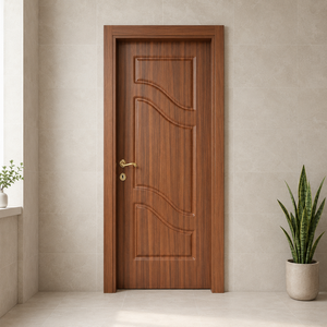 Puerta Interior de Madera Sólida Golden Aero con Diseño de Panel Curvo para Dormitorio, Villa, Decoración de Estilo Moderno, Superficie Acabada Manualmente - Product Image 2