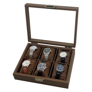 Caja de Madera de Lujo para Relojes y Joyas con Tapa Transparente, Estuche con 6 Ranuras para Exhibición y Almacenamiento de Relojes - Product Image 1