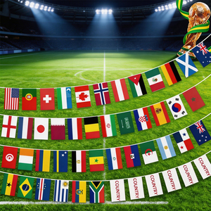 Set di <span class=keywords><strong>Bandiere</strong></span> Impermeabili da Esterno con Asta e Corda per Tifosi di Squadre Nazionali - Product Image 1