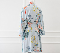Pyjama d'été en soie pour femme, robe kimono à épaules tombantes, en satin respirant, avec ceinture à nouer, style vacances, ODM