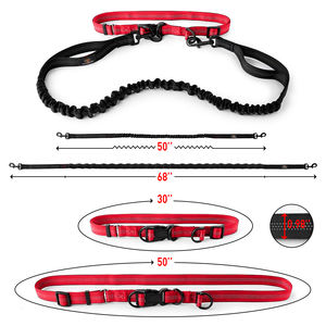 Sabuk Pinggang tali pelari anjing Bungee elastis bebas genggam mewah Logo kustom untuk anjing besar Medium untuk Jogging mendaki berlari - Product Image 4