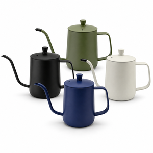 Bouilloire à café et thé à col de cygne, pour infusion par le dessus, en acier inoxydable 304, design classique, capacité 300 ml, usage en cuisine, logo personnalisé OEM - Product Image 1