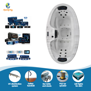 Baignoire Balnéo Acrylique Aquaspring 23 Jets, Mini Spa <span class=keywords><strong>Jacuzzi</strong></span> Extérieur pour 2 Personnes, Bain à Remous Intérieur Autoportant Moderne - Product Image 2