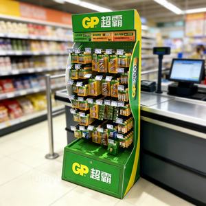 Support d'affichage de piles antivol avec armoire de rangement verrouillable et crochets, présentoir de supermarché pour piles AA/AAA - Product Image 1