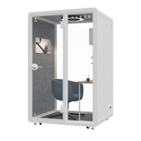 Cabine téléphonique insonorisée mobile 35dB personnalisée cabine de gymnastique ouverte acoustique nacelle de réunion avec système d'air frais