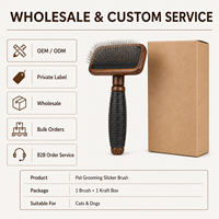 Brosse en bois pour enlever les poils d'animaux pour chats et chiens, brosse de toilettage à marque privée
