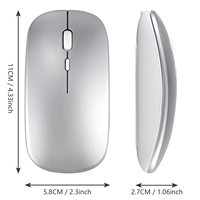 Mouse Nirkabel Bluetooth 2.4G Dual Mode Silent Click Rechargeable Optical untuk Laptop PC Kantor