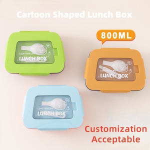 Fiambrera de plástico ICEN B130 con forma de letra, almuerzo directo de fábrica, Bento niños para estudiantes, trabajadores, oficiales, contenedor de alimentos - Product Image 5