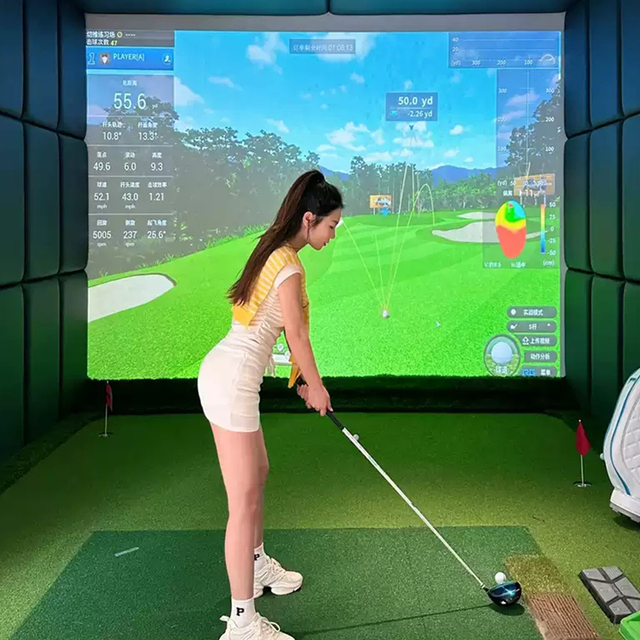 Global 2K HD 3D Indoor Golf Simulator Home KTV Theater Full Set Equipment Premium 2K HD 3D Golf Simulators
