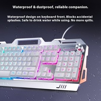 V2G5 trois pièces USB filaire RGB rétro-éclairé Plug Play accessoires d'ordinateur de jeu mécanique sensation métal clavier souris casque pour