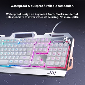 V2G5 trois pièces USB filaire RGB rétro-éclairé Plug Play accessoires d'ordinateur de jeu <span class=keywords><strong>mécanique</strong></span> sensation métal <span class=keywords><strong>clavier</strong></span> souris casque pour - Product Image 4