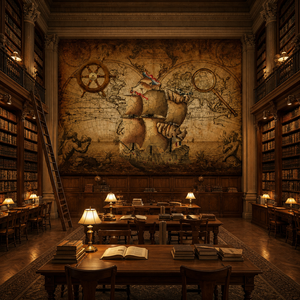 Retro Große Weltkarte Wandbild Premium Öl-Leinwand Wasserfeste Tapete für Studierzimmer, Bibliothek und Gewerbliche Innenräume - Product Image 6