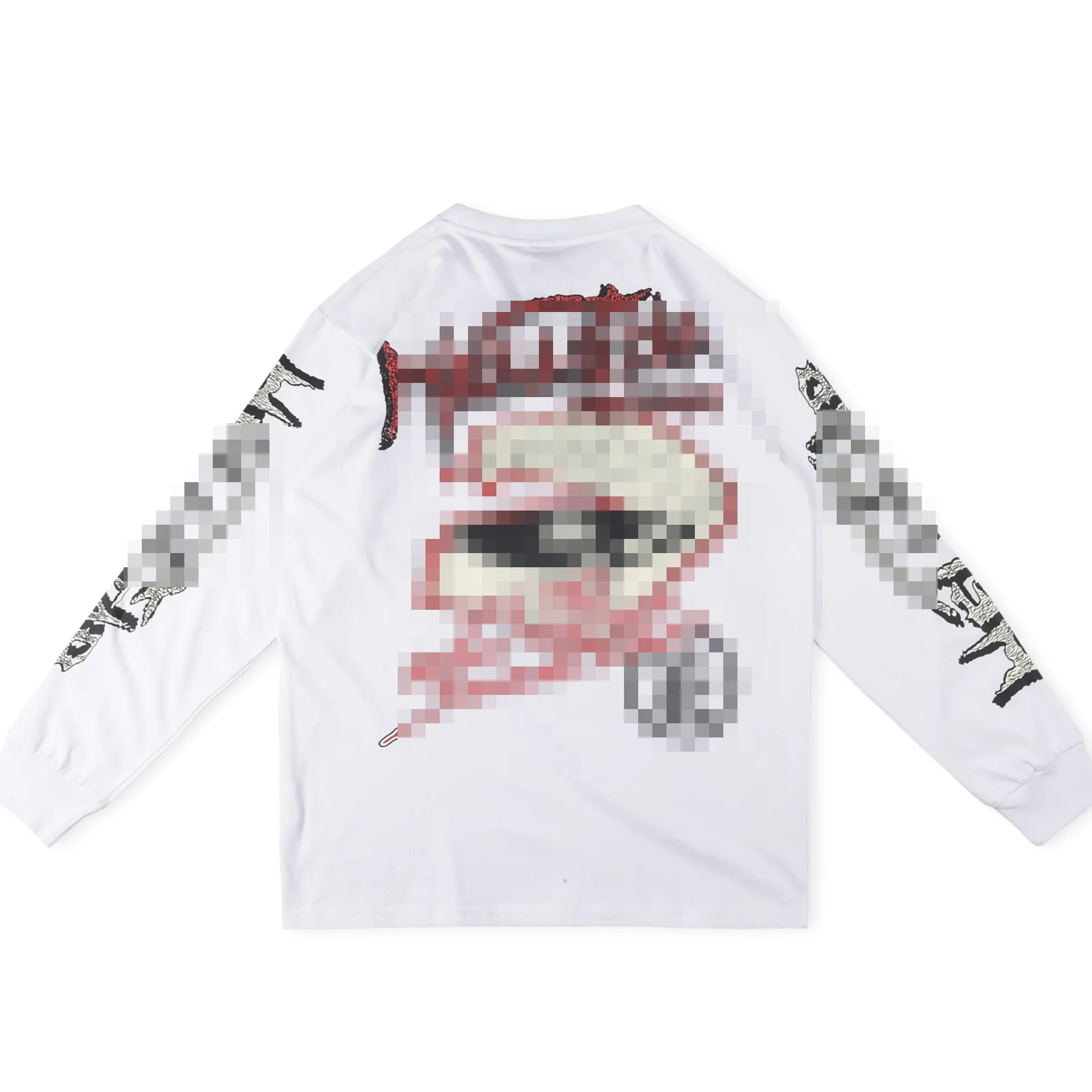 Venda quente de Alta Qualidade Inferno Hip Hop estrela Oversized Men's Long Street manga T-Shirt Atacado de Alta Qualidade Algodão impressão T shirt