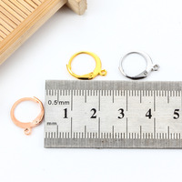 Boucles d'oreilles tendance en acier inoxydable électroplaqué, style français, personnalisables, avec diamants, pour hommes et femmes, DIY, en stock