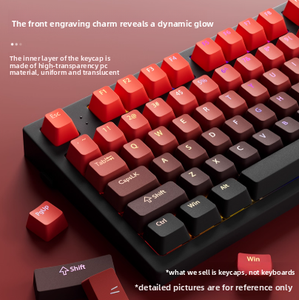 130 phím đôi bắn PBT loại bàn phím Phím mũ với Gradient bên in truyền hiệu ứng ánh sáng - Product Image 2
