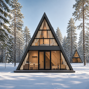 Cabane <span class=keywords><strong>de</strong></span> retraite dans les dunes <span class=keywords><strong>de</strong></span> sable, projet d'hébergement modulaire préfabriqué pour complexe hôtelier S990, <span class=keywords><strong>maison</strong></span> en forme <span class=keywords><strong>de</strong></span> A - Product Image 5