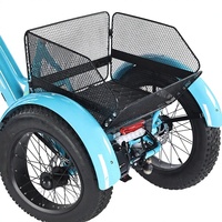 Tricycle électrique tout-terrain nouvelle génération 48V avec assistance électrique, roues larges, moteur avant 350W, autonomie 42km, idéal pour la neige
