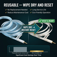 Câble de détection de fuite d'eau intelligent ultra-mince 0,2 mm en PET conducteur, système d'alarme TCP pour salle serveur Tuya Smart