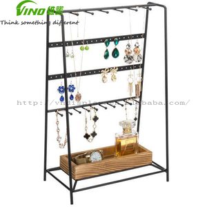 ที่เก็บเครื่องประดับโลหะทันสมัย Vino Modern พร้อมที่แขวนต่างหูแบบตั้งโต๊ะ วัสดุไม้เผา พร้อมขาตั้งโชว์ ปรับขนาดได้ พร้อมกล่องเก็บ - Product Image 5