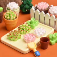Kawaii tanaman bunga Resin Flatback Cabochon untuk DIY Scrapbook miniatur dekorasi taman