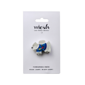 Fermaglio per capelli a forma di zampa di cucciolo West Highland White Terrier da 7 cm con decorazioni in tessuto - Product Image 1